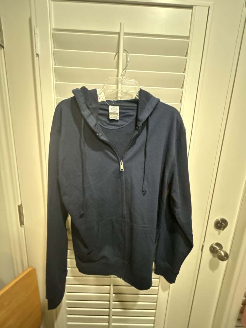 Delta Fleece Full Zip Hoodie Size L Navy Blue